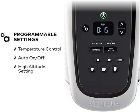 ماكينة صنع القهوة Keurig K-Elite ذات الخدمة الفردية K-Cup Pod القابلة للبرمجة (فضي مصقول) (متجددة) in Kuwait