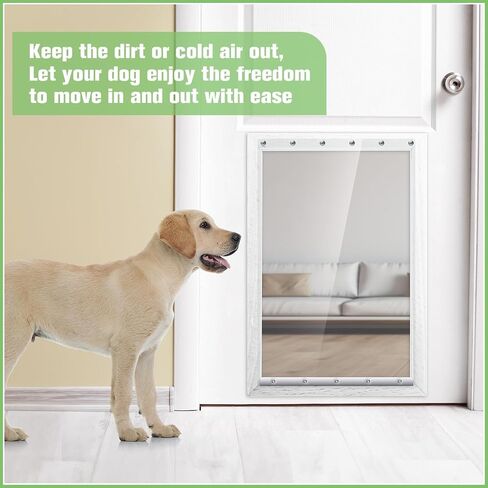 Ripeng 2 Pcs Dog Door Replacement Flaps 15 x 24 Inch Compatible with Dog Door Model DSRWSL, Fit Dogs up to 120 lbs, Clear Flexible Weatherproof Pet Supplies Home Flap, Easy to Install in Saudi Arabia
