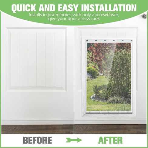 Ripeng 2 Pcs Dog Door Replacement Flaps 15 x 24 Inch Compatible with Dog Door Model DSRWSL, Fit Dogs up to 120 lbs, Clear Flexible Weatherproof Pet Supplies Home Flap, Easy to Install in Saudi Arabia