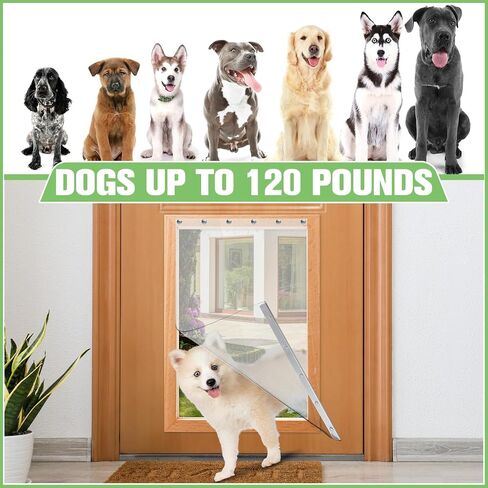 Ripeng 2 Pcs Dog Door Replacement Flaps 15 x 24 Inch Compatible with Dog Door Model DSRWSL, Fit Dogs up to 120 lbs, Clear Flexible Weatherproof Pet Supplies Home Flap, Easy to Install in Saudi Arabia