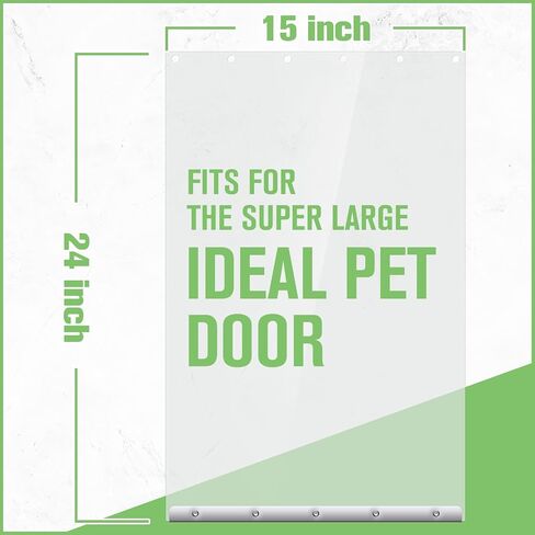 Ripeng 2 Pcs Dog Door Replacement Flaps 15 x 24 Inch Compatible with Dog Door Model DSRWSL, Fit Dogs up to 120 lbs, Clear Flexible Weatherproof Pet Supplies Home Flap, Easy to Install in Saudi Arabia