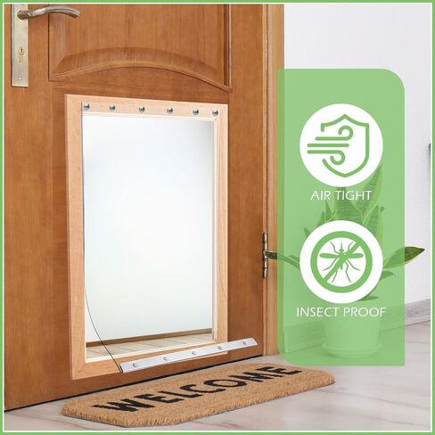 Ripeng 2 Pcs Dog Door Replacement Flaps 15 x 24 Inch Compatible with Dog Door Model DSRWSL, Fit Dogs up to 120 lbs, Clear Flexible Weatherproof Pet Supplies Home Flap, Easy to Install in Saudi Arabia
