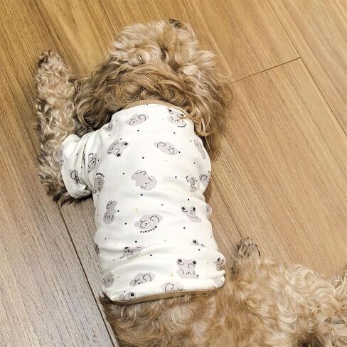 Cute Dog Shirt, Stretchy Dino Doggie T-Shirt Clothes for Small Dogs, Soft Pet Tee Outfit Cat Apparel for Daily Wear, Cozy Pullover Design Puppy Apperal (Doggie, Medium Size for 5.5-8.5lb Pets) in Saudi Arabia