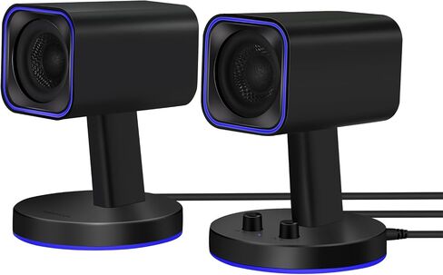 SW010 Computer Speakers, Wired USB Powered Mini Sound Bar, Bluetooth 5.0, USB-A Connection with Built-in 16-bit DAC for Power and Audio, 8W Stereo Sound for PC Desktop Laptop, Black in Saudi Arabia
