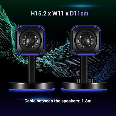 SW010 Computer Speakers, Wired USB Powered Mini Sound Bar, Bluetooth 5.0, USB-A Connection with Built-in 16-bit DAC for Power and Audio, 8W Stereo Sound for PC Desktop Laptop, Black in Saudi Arabia