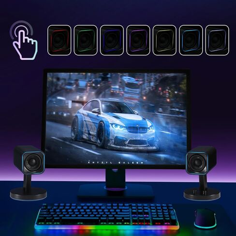 SW010 Computer Speakers, Wired USB Powered Mini Sound Bar, Bluetooth 5.0, USB-A Connection with Built-in 16-bit DAC for Power and Audio, 8W Stereo Sound for PC Desktop Laptop, Black in Saudi Arabia