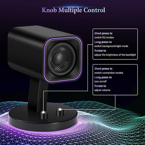 SW010 Computer Speakers, Wired USB Powered Mini Sound Bar, Bluetooth 5.0, USB-A Connection with Built-in 16-bit DAC for Power and Audio, 8W Stereo Sound for PC Desktop Laptop, Black in Saudi Arabia