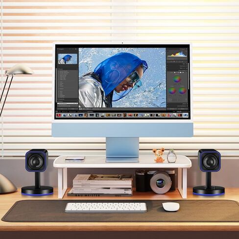 SW010 Computer Speakers, Wired USB Powered Mini Sound Bar, Bluetooth 5.0, USB-A Connection with Built-in 16-bit DAC for Power and Audio, 8W Stereo Sound for PC Desktop Laptop, Black in Saudi Arabia
