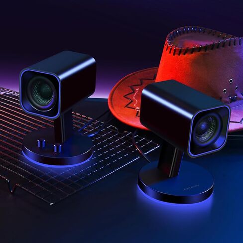 SW010 Computer Speakers, Wired USB Powered Mini Sound Bar, Bluetooth 5.0, USB-A Connection with Built-in 16-bit DAC for Power and Audio, 8W Stereo Sound for PC Desktop Laptop, Black in Saudi Arabia