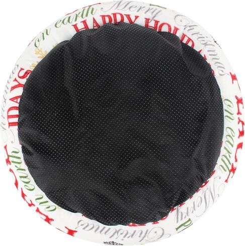Levtex Home - Santa Claus Lane - 23 بوصة × 14 بوصة × 6 بوصة - سرير للحيوانات الأليفة - مشاعر عيد الميلاد وسانتا - أبيض، أحمر، أخضر، أزرق مخضر، أسود - قطيفة بوليستر 100% in Kuwait