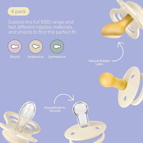 BIBS Pacifier Try-it Collection | Size 0-6 Months | Vanilla in Saudi Arabia