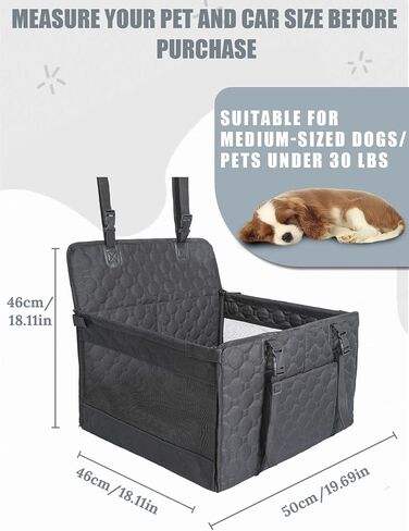 Dog Car Seat for Small and Medium Dogs,Waterproof Fabric with Breathable Mesh&Adjustable Dog Seat Belt for Car,Dog Bed for Back Seat Up to 30 LB-Small Black in Saudi Arabia