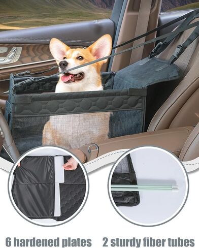 Dog Car Seat for Small and Medium Dogs,Waterproof Fabric with Breathable Mesh&Adjustable Dog Seat Belt for Car,Dog Bed for Back Seat Up to 30 LB-Small Black in Saudi Arabia