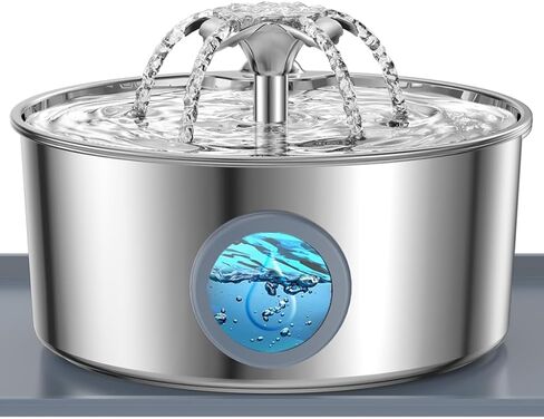 Stainless Steel Cat Water Fountain, 108oz/3.2L Automatic Pet Fountain Water Dispenser for Cats and Dogs, Indoor Cat Fountain for Drinking, Water Fountain for Cats, Pet Water Dispenser in Saudi Arabia