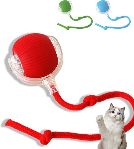 Interactive Pet Toys Balls,Toys for Indoor Kittens,Quick Scrolling in The Room,Three Modes,Type-C Charging for Long Battery Life,Suitable for Bored Indoor Kittens/Dogs (Red) in Saudi Arabia