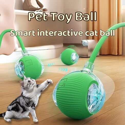 Interactive Pet Toys Balls,Toys for Indoor Kittens,Quick Scrolling in The Room,Three Modes,Type-C Charging for Long Battery Life,Suitable for Bored Indoor Kittens/Dogs (Red) in Saudi Arabia