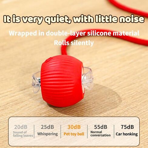 Interactive Pet Toys Balls,Toys for Indoor Kittens,Quick Scrolling in The Room,Three Modes,Type-C Charging for Long Battery Life,Suitable for Bored Indoor Kittens/Dogs (Red) in Saudi Arabia