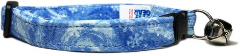 CritterGear Breakaway Cat Collar in Blue Winter Snow Swirls (U.S.A. Made) in Saudi Arabia