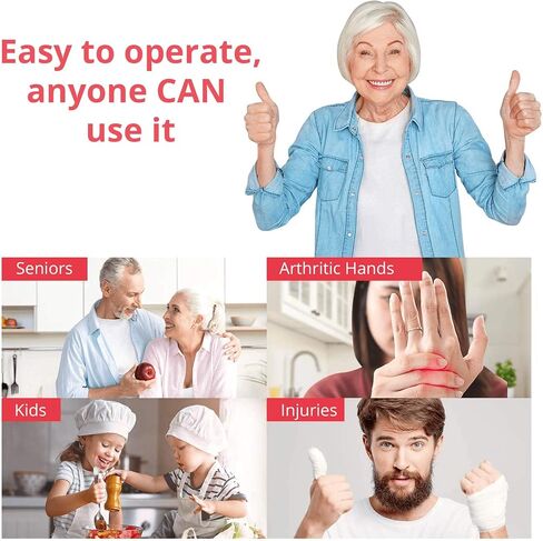 Kitchen Mama Auto Electric Can Opener: Open Your Cans with A Simple Press of Button - Automatic, Hands Free, Smooth Edge, Battery Operated, YES YOU CAN (Red) in Saudi Arabia
