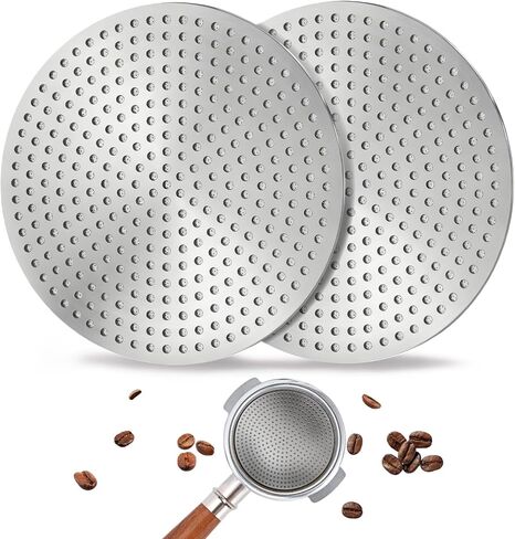2 Pack 53.3MM Puck Screen - DRMBIGA 3rd Generation Dual-Layer Espresso Filter Screen, Reusable Stainless Steel Coffee Filter for Breville Portafilter Baskets - 0.8mm Thick 150μm Fine Mesh in Saudi Arabia