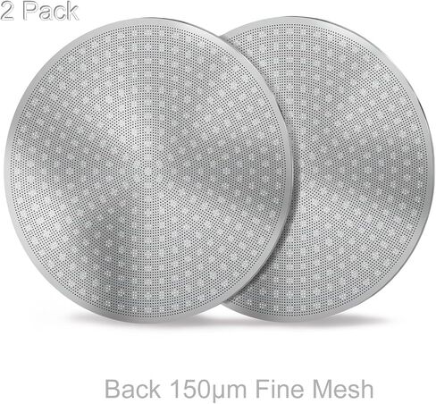 2 Pack 53.3MM Puck Screen - DRMBIGA 3rd Generation Dual-Layer Espresso Filter Screen, Reusable Stainless Steel Coffee Filter for Breville Portafilter Baskets - 0.8mm Thick 150μm Fine Mesh in Saudi Arabia