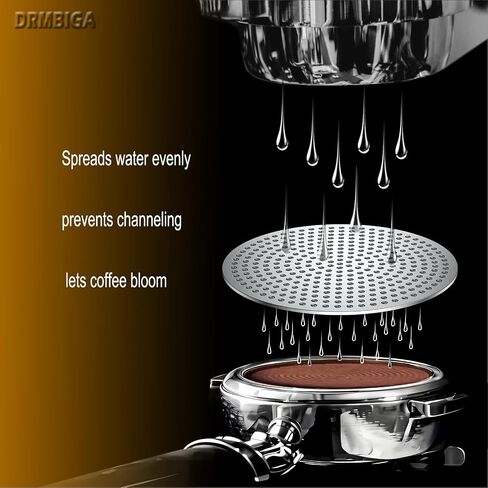 2 Pack 53.3MM Puck Screen - DRMBIGA 3rd Generation Dual-Layer Espresso Filter Screen, Reusable Stainless Steel Coffee Filter for Breville Portafilter Baskets - 0.8mm Thick 150μm Fine Mesh in Saudi Arabia