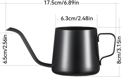 1 Pcs Stainless Steel Pour Over Coffee Kettle, Gooseneck Spout, Long Neck Design 8.4 OZ in Saudi Arabia