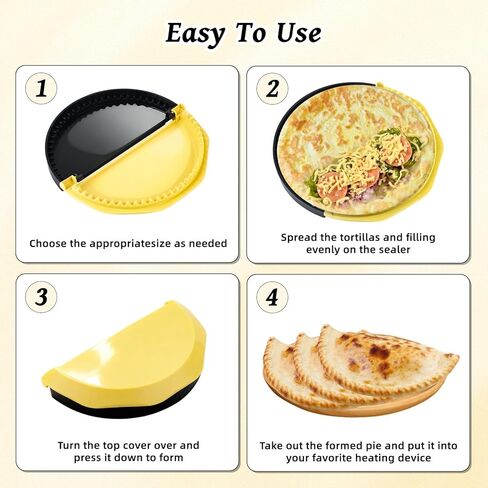 Tortilla Press & Quesadilla Maker, 4-in-1 Tortilla Sealer Crimper for Empanadas, Dumplings, 10/8/6/4 Inch Press in Kuwait