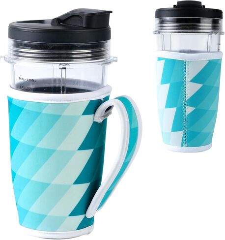 Neoprene Cup Sleeve Compatible only with Ninja BN751（24oz-710ML） Blender cup Insulated Anti - slip Sleeve for home,1 pack in Saudi Arabia