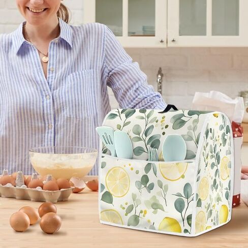 Dust Cover Compatible with Stand Mixer, Cloth Cover with Pockets for Stand Mixer and Extra Accessories (Sunflower, L(for 8.5-9.5 qt Mixer)) in Saudi Arabia