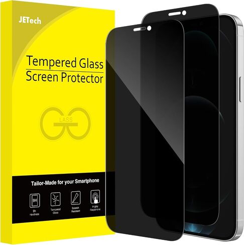 JETech Privacy Full Coverage Screen Protector for iPhone 14 Pro Max 6.7-Inch, Anti-Spy Tempered Glass Film, Edge to Edge Protection Case-Friendly, 2-Pack in Kuwait