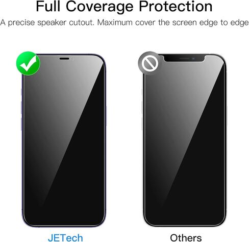 JETech Privacy Full Coverage Screen Protector for iPhone 14 Pro Max 6.7-Inch, Anti-Spy Tempered Glass Film, Edge to Edge Protection Case-Friendly, 2-Pack in Kuwait