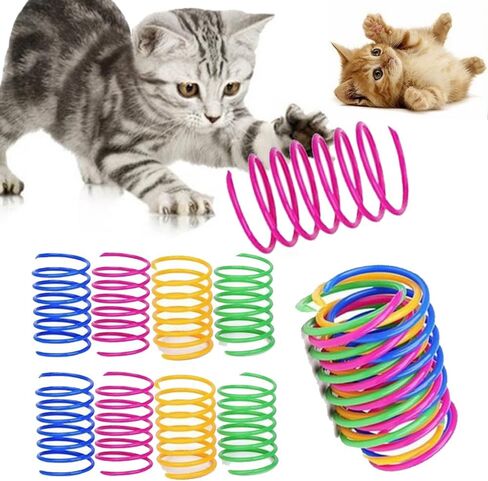 4pcs/Set Plastic Cat Spring Toy for Swatting,Hunting,and Grinding Teeth,Durable Colorful Cat Dogs Springs for Indoor,5.5 * 2cm in Saudi Arabia