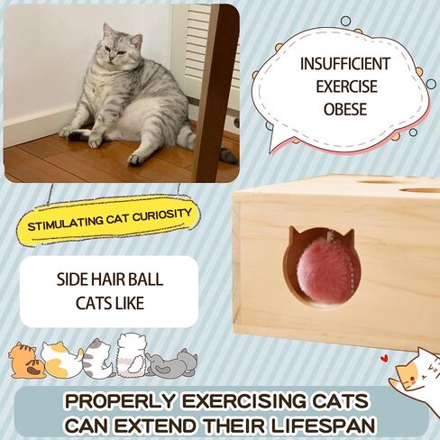 Whack a Mole Cat Toy with Pop Up Mice - Interactive Puzzle Game & Scratch Board for Indoor Cats, Mental Enrichment and Exercise, Fun Cat Puzzle Box Toy in Saudi Arabia