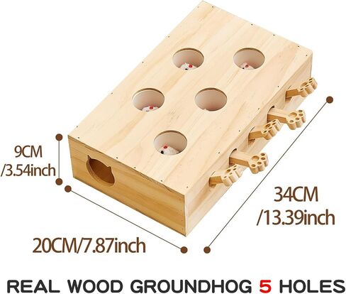 Whack a Mole Cat Toy with Pop Up Mice - Interactive Puzzle Game & Scratch Board for Indoor Cats, Mental Enrichment and Exercise, Fun Cat Puzzle Box Toy in Saudi Arabia