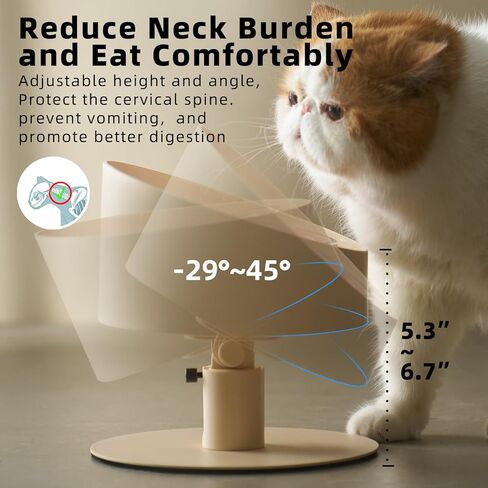 MS!MAKE SURE Cat Bowls، أوعية سيراميك مرتفعة قابلة للتعديل للقطط مع وسادة مطاطية مضادة للانزلاق، واقي من الرذاذ، خالية من الرصاص والكادميوم، صديقة للشارب، للجراء والقطط - بعرض 5.1 بوصة، 295 مل (10 أونصة)، أخضر in Kuwait