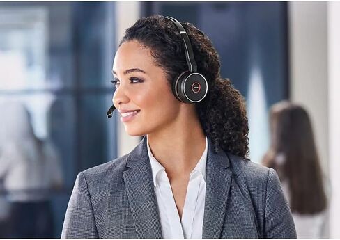 جابرا Evolve 75 SE، Link380a UC حامل ستيريو - سماعة بلوتوث مع ميكروفون عازل للضوضاء، بطارية طويلة الأمد واتصال مزدوج - تعمل مع جميع المنصات الأخرى - أسود in Saudi Arabia