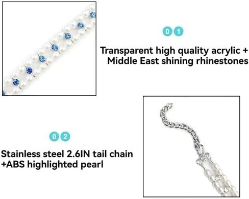 Handmade Cat and Dog Pearl Collar Elegant Adjustable Pet Necklace Sparkling Rhinestones, Pet Jewelry Accessories for Cats and Dogs, Wedding Birthday Party Photography (Green, S) in Saudi Arabia