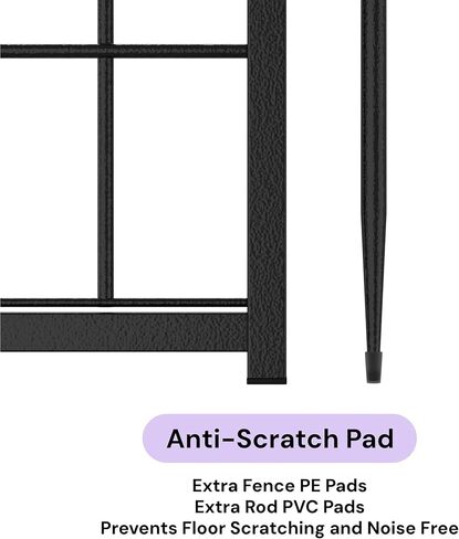 SunsGrove Dog Playpen في الهواء الطلق، شديد التحمل 24 بوصة 8 ألواح لعب للكلاب للكلاب الصغيرة والجراء، سياج لعب مجاني وآمن للكلاب في الداخل، أسود in Kuwait