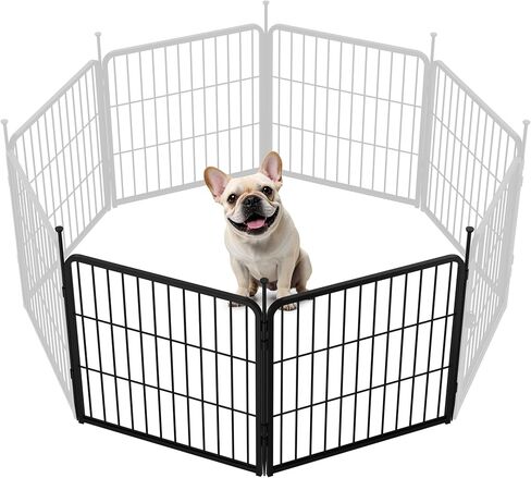 SunsGrove Dog Playpen في الهواء الطلق، شديد التحمل 24 بوصة 8 ألواح لعب للكلاب للكلاب الصغيرة والجراء، سياج لعب مجاني وآمن للكلاب في الداخل، أسود in Kuwait