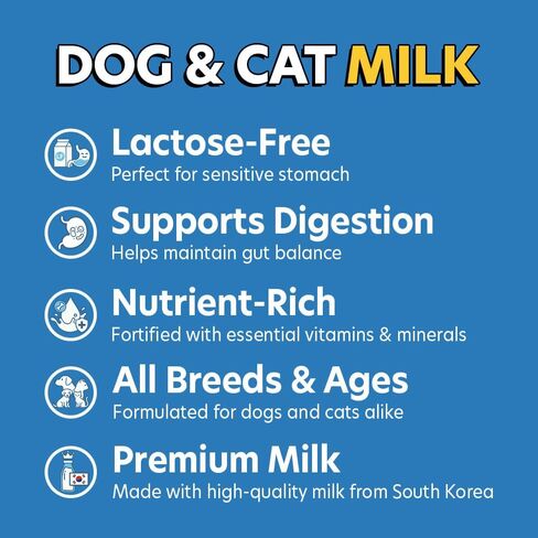 حليب الحيوانات الأليفة SuperPaw - حليب الكلاب والقطط الخالي من اللاكتوز لجميع السلالات والأعمار، سهل الهضم، تركيبة سائلة مع البروبيوتيك للمعدة الحساسة، غني بالمغذيات - 10 عبوات (60.87 أونصة) in Kuwait