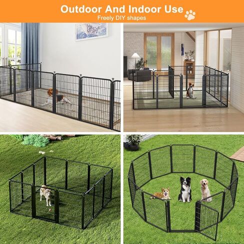 سياج الكلب في الهواء الطلق الأقلام في الخارج، المحمولة لعب الكلب القلم 40 "ح 8 لوحات الحيوانات الأليفة روضة ممارسة الأقلام للكلاب الصغيرة والمتوسطة الكبيرة RV التخييم ساحة حديقة داخلي بوابة واسعة in Kuwait