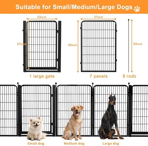 سياج الكلب في الهواء الطلق الأقلام في الخارج، المحمولة لعب الكلب القلم 40 "ح 8 لوحات الحيوانات الأليفة روضة ممارسة الأقلام للكلاب الصغيرة والمتوسطة الكبيرة RV التخييم ساحة حديقة داخلي بوابة واسعة in Kuwait