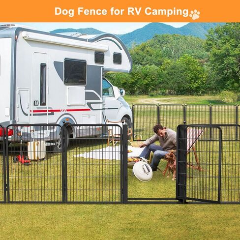 سياج الكلب في الهواء الطلق الأقلام في الخارج، المحمولة لعب الكلب القلم 40 "ح 8 لوحات الحيوانات الأليفة روضة ممارسة الأقلام للكلاب الصغيرة والمتوسطة الكبيرة RV التخييم ساحة حديقة داخلي بوابة واسعة in Kuwait