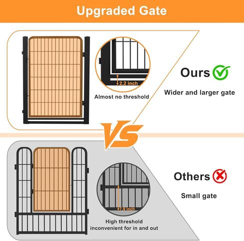 سياج الكلب في الهواء الطلق الأقلام في الخارج، المحمولة لعب الكلب القلم 40 "ح 8 لوحات الحيوانات الأليفة روضة ممارسة الأقلام للكلاب الصغيرة والمتوسطة الكبيرة RV التخييم ساحة حديقة داخلي بوابة واسعة in Kuwait