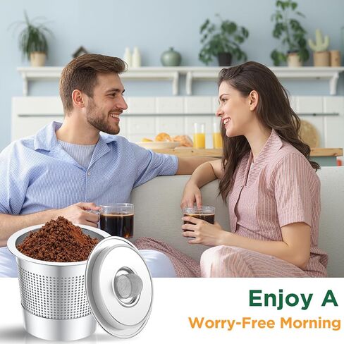 AANQQ Reusable K Cups for Keurig: Upgraded Dual-Layer Mesh Stainless Steel K Cup - Refillable Metal Coffee Pods Filter Fit Keurig 1.0 Coffee Maker - Richer Coffee/NO-Residue/Eco-Friendly (2-Pack) in Saudi Arabia
