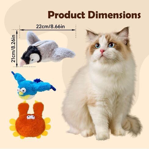 Flying Bird Cat Toy, 2026 New Flapping Bird Cat Toy, Rechargeable Chirping Bird Sparrow with Flapping Wings, Lifelike Chirp Tweet, Catnip Kicker Exercise Toys 4.0" for All Breeds (#A) in Saudi Arabia