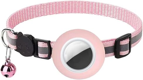 Breakaway AirTag Cat Collar with Reflective Strip, Compatible with AirTag – Lightweight and Adjustable Kitten Collar for Boy and Girl Kittens, Includes Safety Release Buckle and Bell (Black) in Saudi Arabia