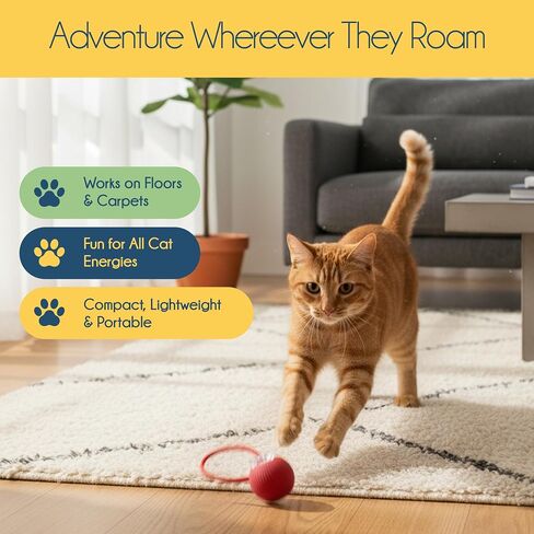 Oh My Cat! Interactive cat Toys – Automatic Electric self-Play Toy Pack Supplies for Bored Indoor Cats, Kittens, and Adult Pets; Moving Stimulation Games, Cute Catnip Ball, Funny Exercise Gift in Saudi Arabia