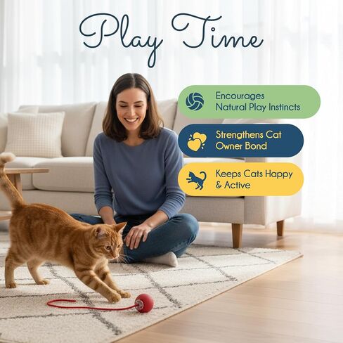 Oh My Cat! Interactive cat Toys – Automatic Electric self-Play Toy Pack Supplies for Bored Indoor Cats, Kittens, and Adult Pets; Moving Stimulation Games, Cute Catnip Ball, Funny Exercise Gift in Saudi Arabia